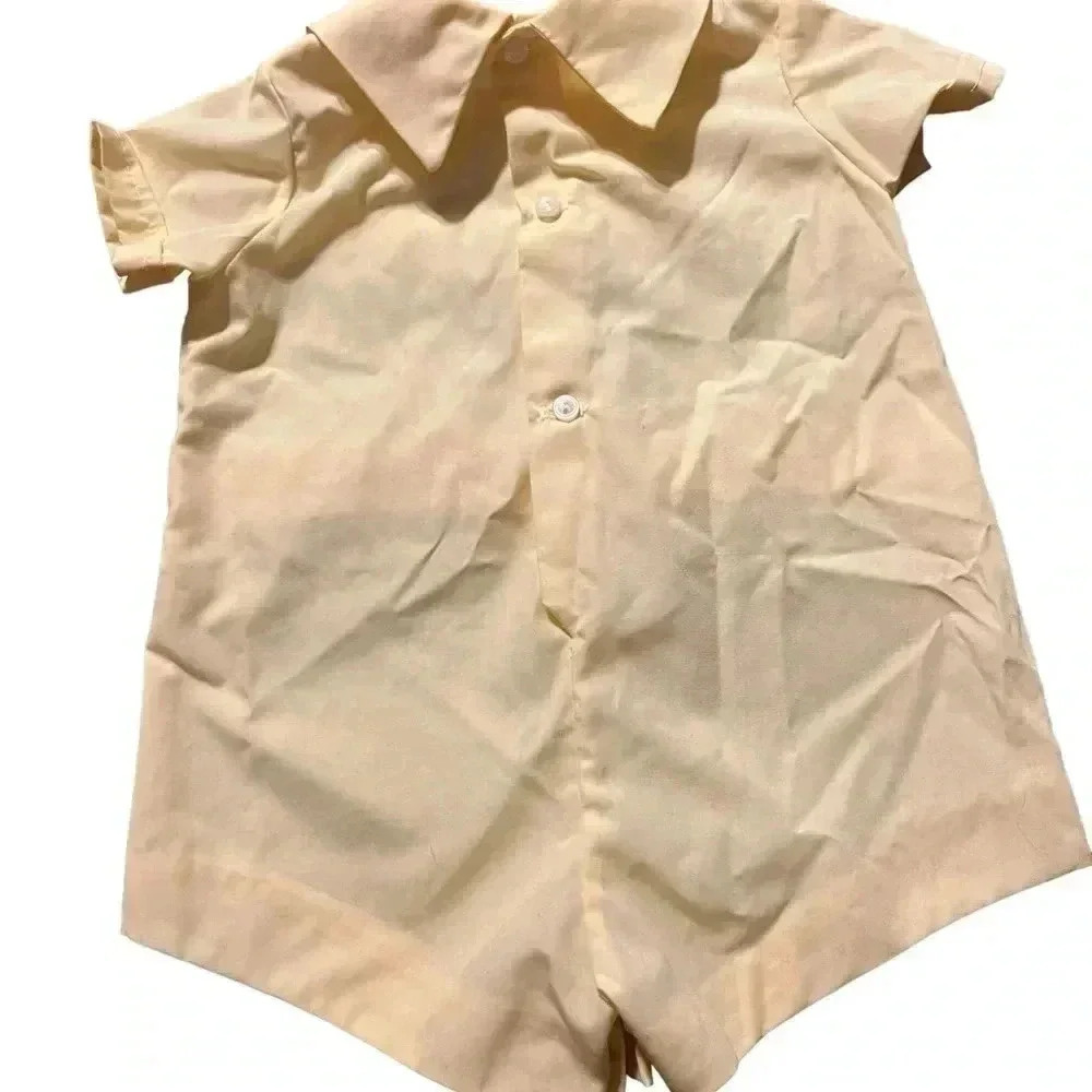 Classic Cream Teddy Embroidered Boys' One-Piece - Picture 4 of 4